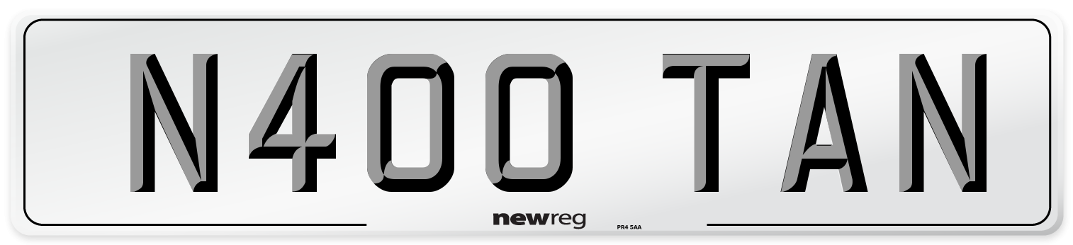 N400 TAN Number Plate from New Reg